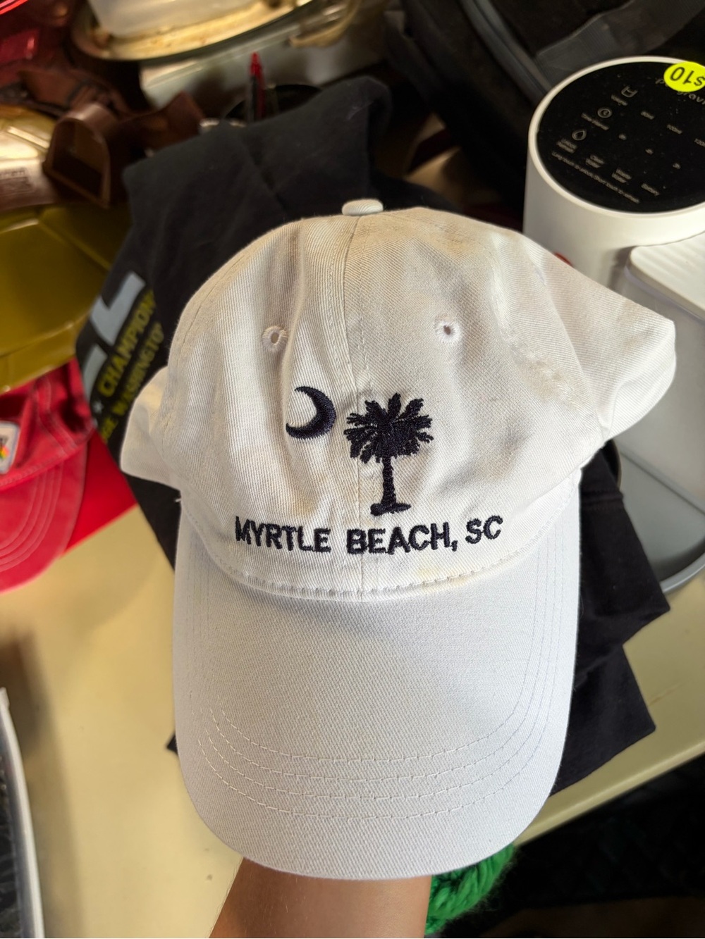 Myrtle Beach Embroidered White Baseball Cap